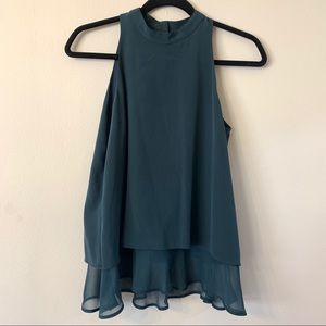 ELIZABETH & JAMES Dark Green Halter Top
